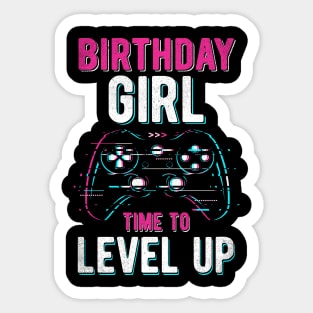 Birthday Girl Level Up Video Game Birthday Party Gift Girls Sticker